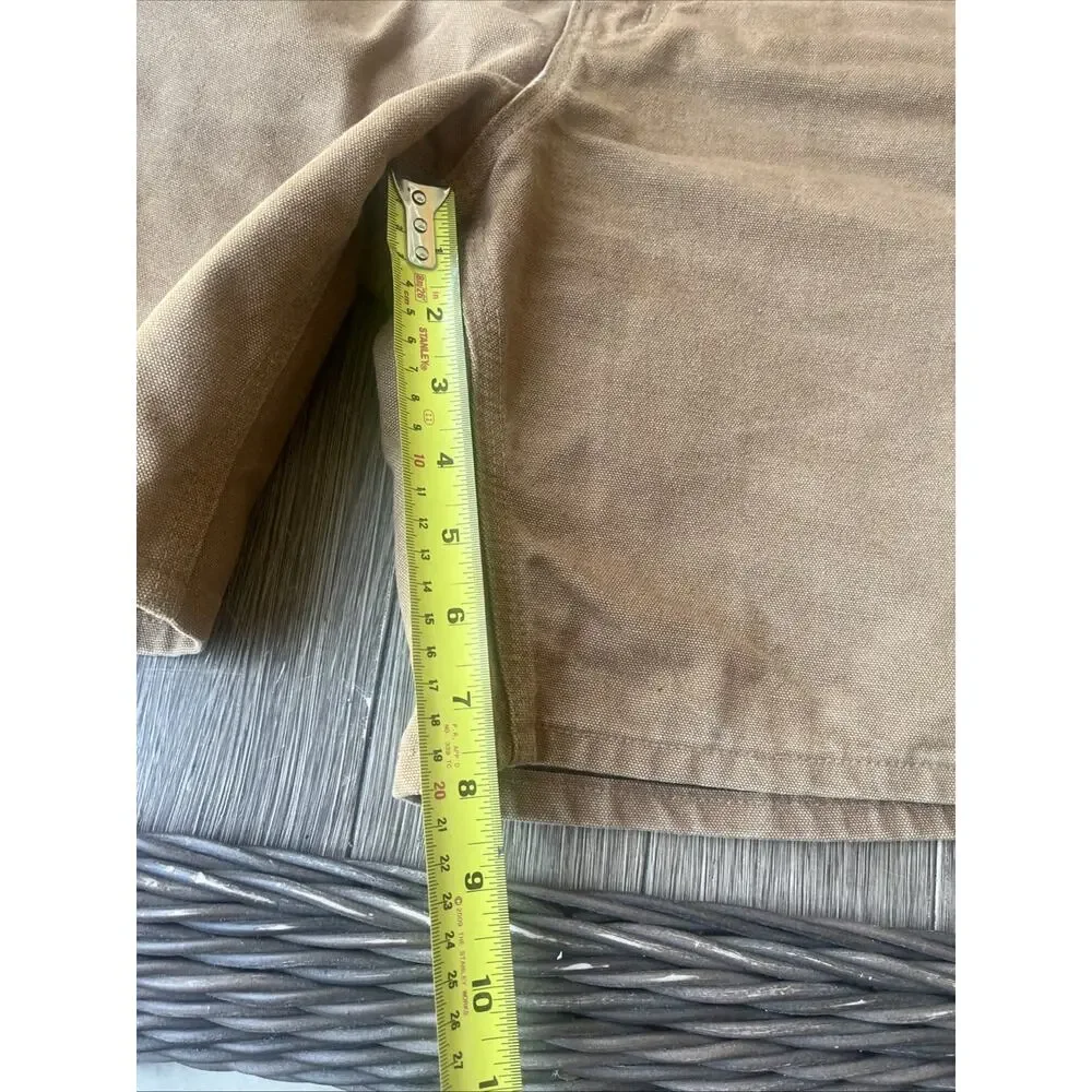 VTG Carhartt B25 Tan Canvas Carpenter Shorts Sz34 Faded Work Skater Grunge USA